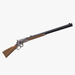 3D Winchester Model 1873 Color Case Hardened Rigged model