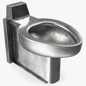 3D Floor Stainless Steel Toilet Used model