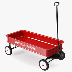 3D Kids and Toddler Classic Steel Pull Wagon