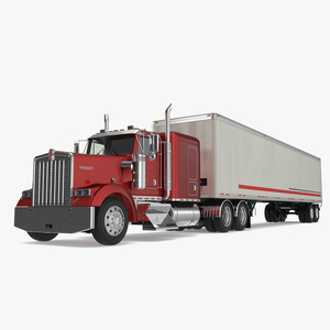 Semi Trailer Truck Kenworth W900 3D