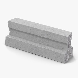 3D Concrete T Beam Chunk 3 model