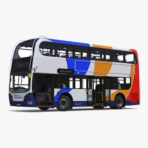 3D model Double Decker City Bus Stagecoach Enviro400 Rigged