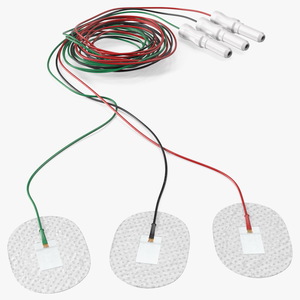 3D Skein of Three Colorful Wires with Surface Electrodes model