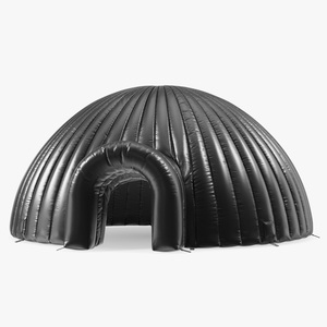 3D Portable Inflatable Igloo Tent Open Black