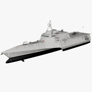 3D model USS Independence LCS 2 with Combat Helicopter