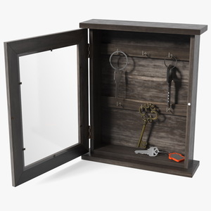 3D Wooden Key Holder Box with Keys