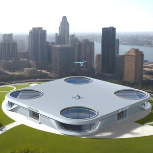 3D Flying Taxis Hub with Drones model