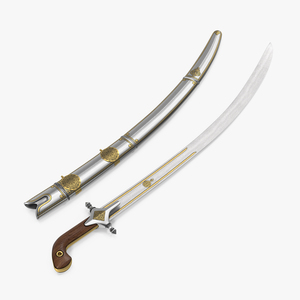 Arab Saif Sword with Sheath 3D