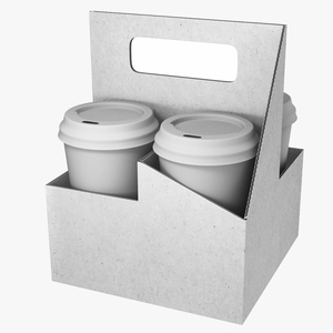 3D Pack Drink Carrier with 4 Cups White