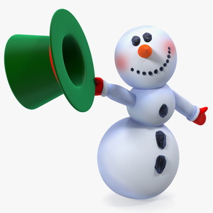 Greeting Cartoon Snowman 3D model