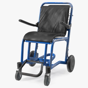 Airport Wheelchair Blue Old 3D