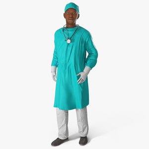 African Black Male Doctor Rigged 3D