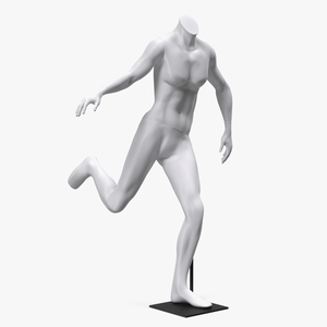 Running White Female Sports Mannequin 3D