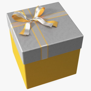 Wrapped Gift Box with Satin Ribbon 3D model