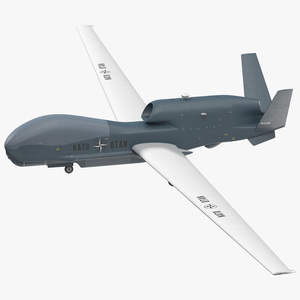 RQ-4D Phoenix Global Hawk Drone Rigged for Maya 3D