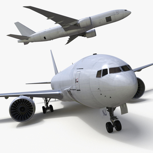 Commercial Freighter Airplane Boeing 777 Rigged 3D