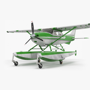 3D Aqua Seaplane Floats Green