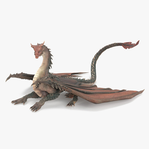 3D Sitting Fantastical Dragon