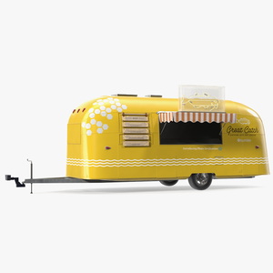 Modern Fish Food Truck Yellow 3D model