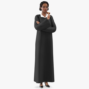 3D Light Skin Judge Woman Standing Pose