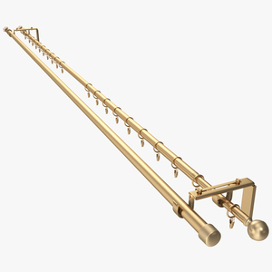 Gold Curtain Rods 3D