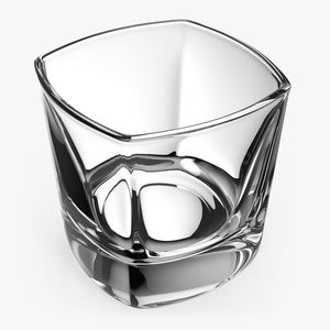 Square Base Drinking Glass Thick Bottom 3D model