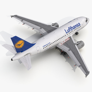 3D Airbus A318 Lufthansa