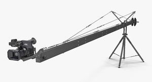 3D Camera Crane with Full HD Camcorder Panasonic HC X1000 Rigged