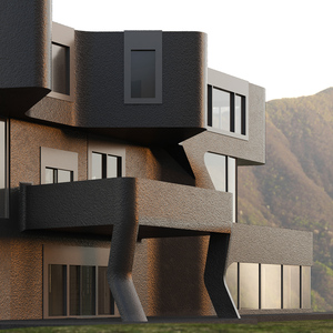 3D Modern Private House Black