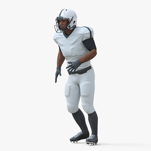 3D model White Uniform Black Man Football Player Rigged for Maya