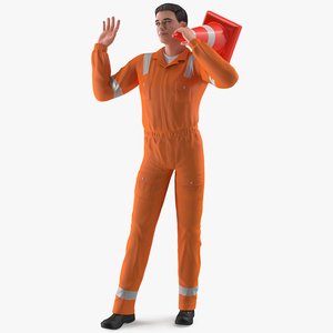 3D model Road Worker Greeting Pose