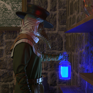 3D Alchemist Working in Laboratory