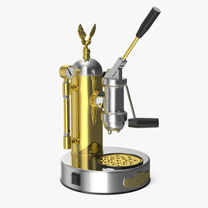 3D model Elektra Micro Casa Leva Coffee Machine Chrome and Brass