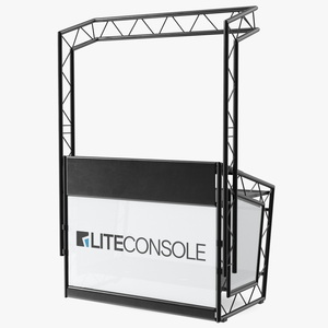 3D model Lite Console Black Mobile DJ Stand Booth Desk