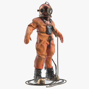 Empty Used Copper Diving Suit 3D model