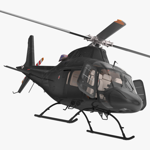 3D model Utility Helicopter Black Rigged for Maya