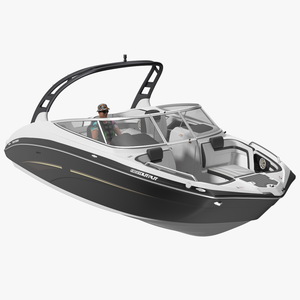 Luxury Sport Boat Generic With Driver 3D