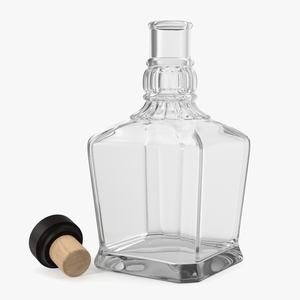 3D model Open Alcohol Bottle Empty