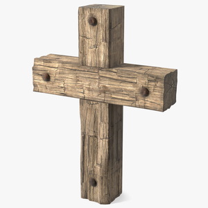 3D Old Wooden Cross