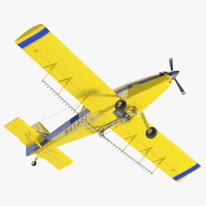 3D Agricultural Plane Air Tractor AT 502B Yellow Rigged for Maya