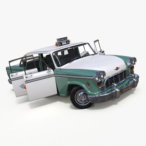 3D Checker Taxicab 1982 Rigged for Cinema 4D