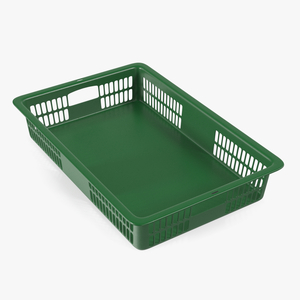 Green Plastic Crate 3D model