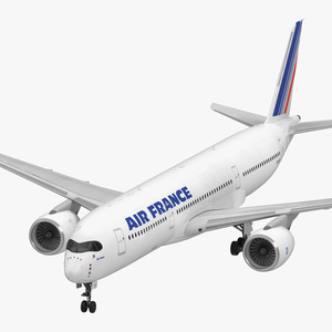 3D Airbus A350 900 Air France Rigged model