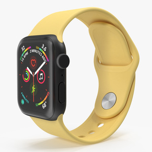 Apple Watch SE Black with Yellow Band 3D