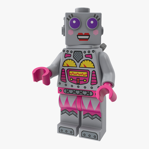 3D Lego Lady Robot Minifigure