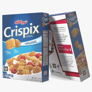 Crispix Cereal Box Kelloggs 3D