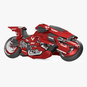 Futuristic Racing Motorbike Concept Rigged 3D