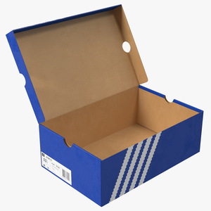 3D model Blue Carton Shoe Box Open