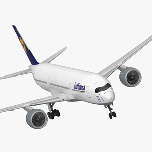 Airbus A350 900 Lufthansa Rigged 3D