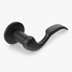 Black Curly Door Handles 3D model